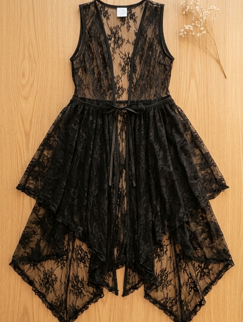 Chic Black Lace Kids Formal Dress